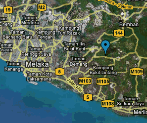 malacca map tiang dua